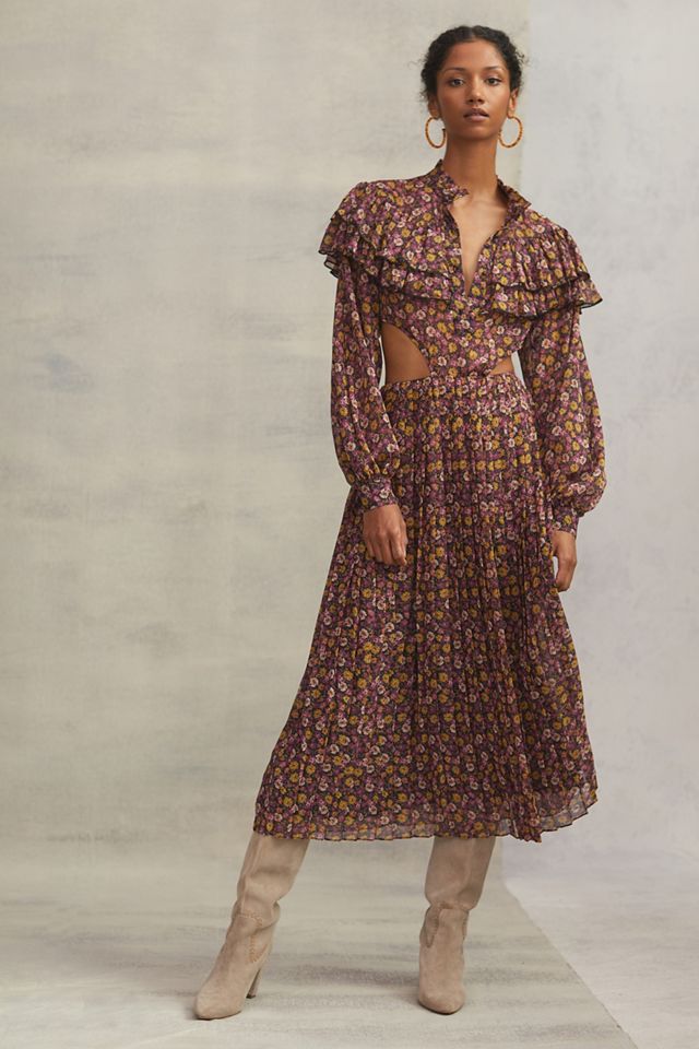 Ruffled Cut-Out Floral Maxi Dress #3
