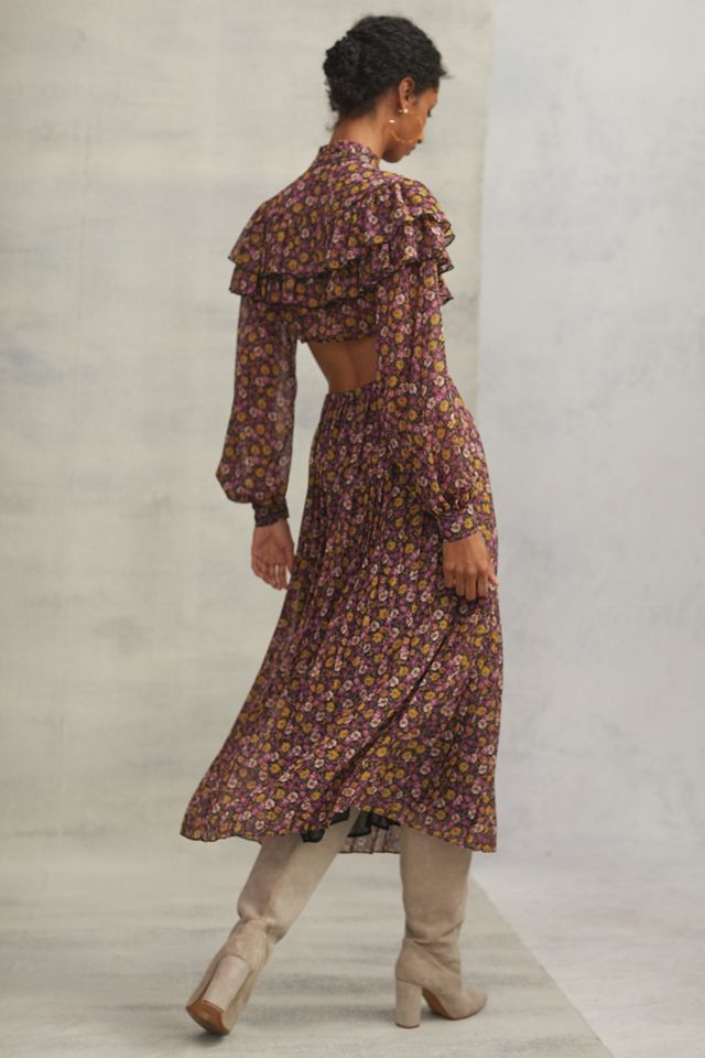 Ruffled Cut-Out Floral Maxi Dress #5