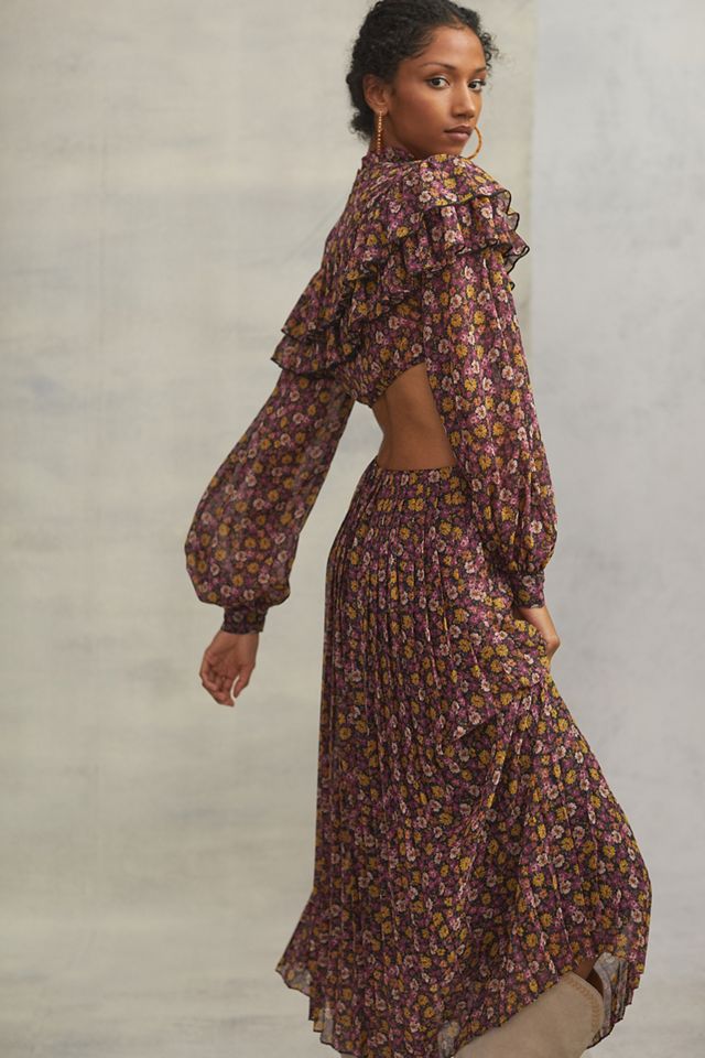Ruffled Cut-Out Floral Maxi Dress #2