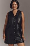 By Anthropologie Leather Buttondown Mini Dress