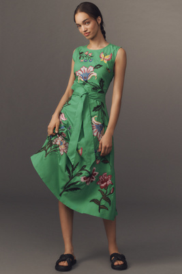 Fanm Mon Gloriosa Hand-Embroidered Sleeveless Midi Dress | Anthropologie