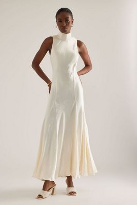 By Anthropologie Joni Jacquard High-Neck Maxi Dress