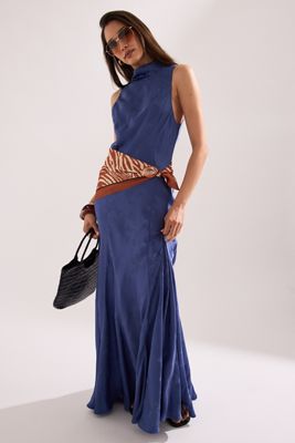 By Anthropologie Joni Jacquard High-Neck Maxi Dress