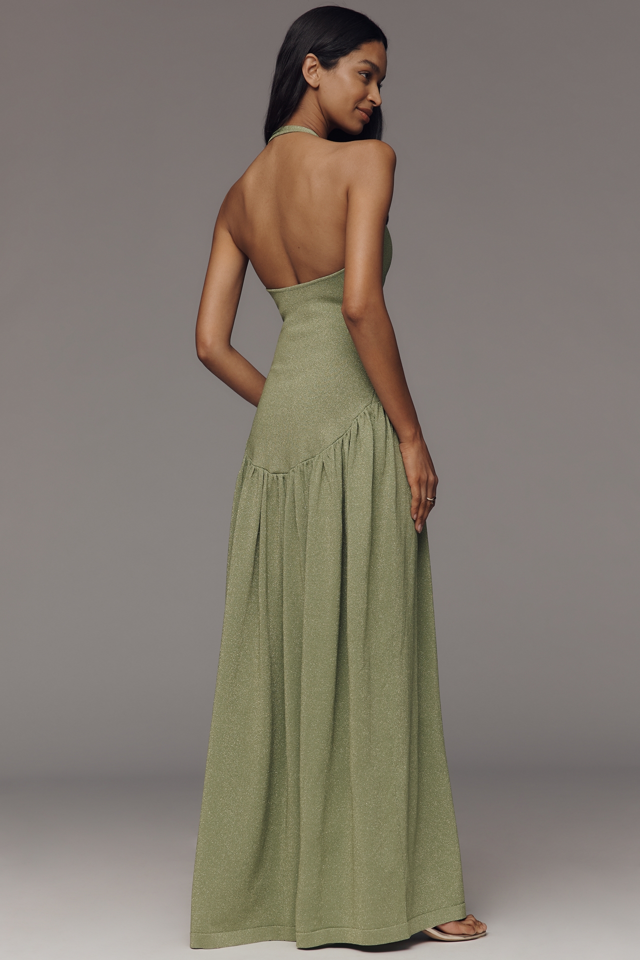Retrofete Marcelle V-Neck Drop-Waist Maxi Dress