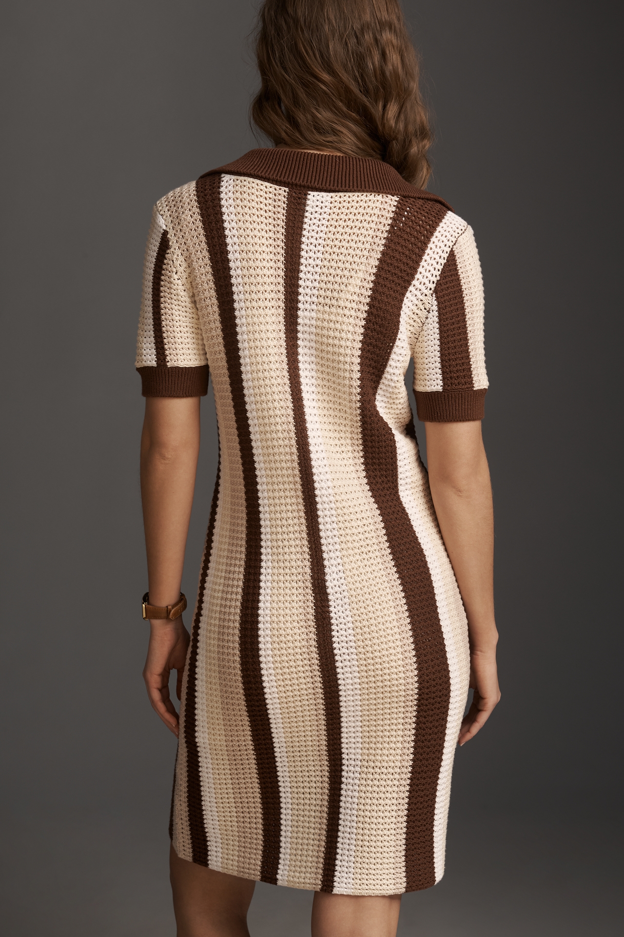Maeve Collared Knit Mini Dress