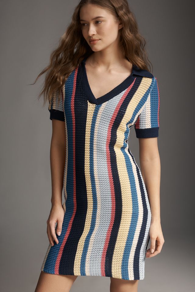 Maeve Collared Knit Mini Dress