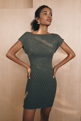 By Anthropologie Ribbed Knit Mini Dress