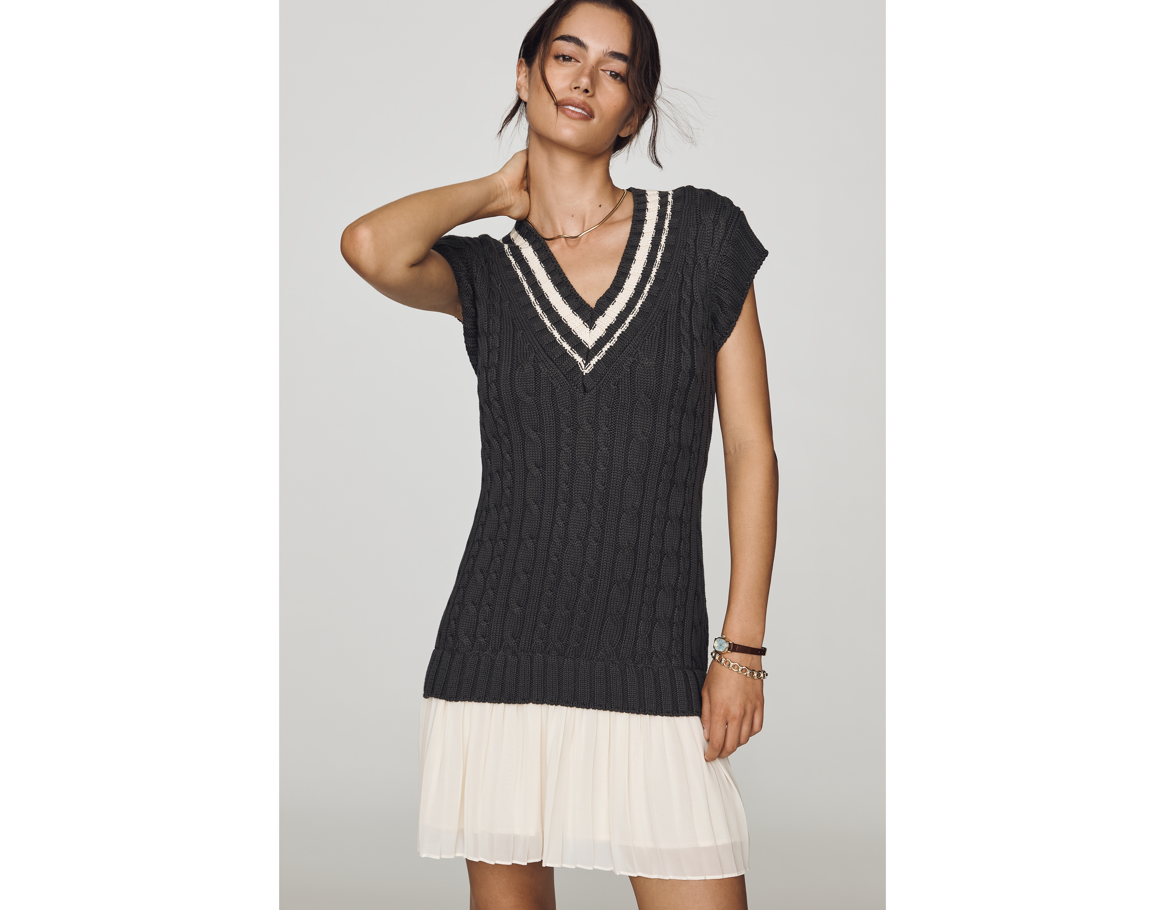 Maeve Delphine Twofer Sweater Mini Dress