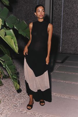 Robe midi à panneau transparent By Anthropologie