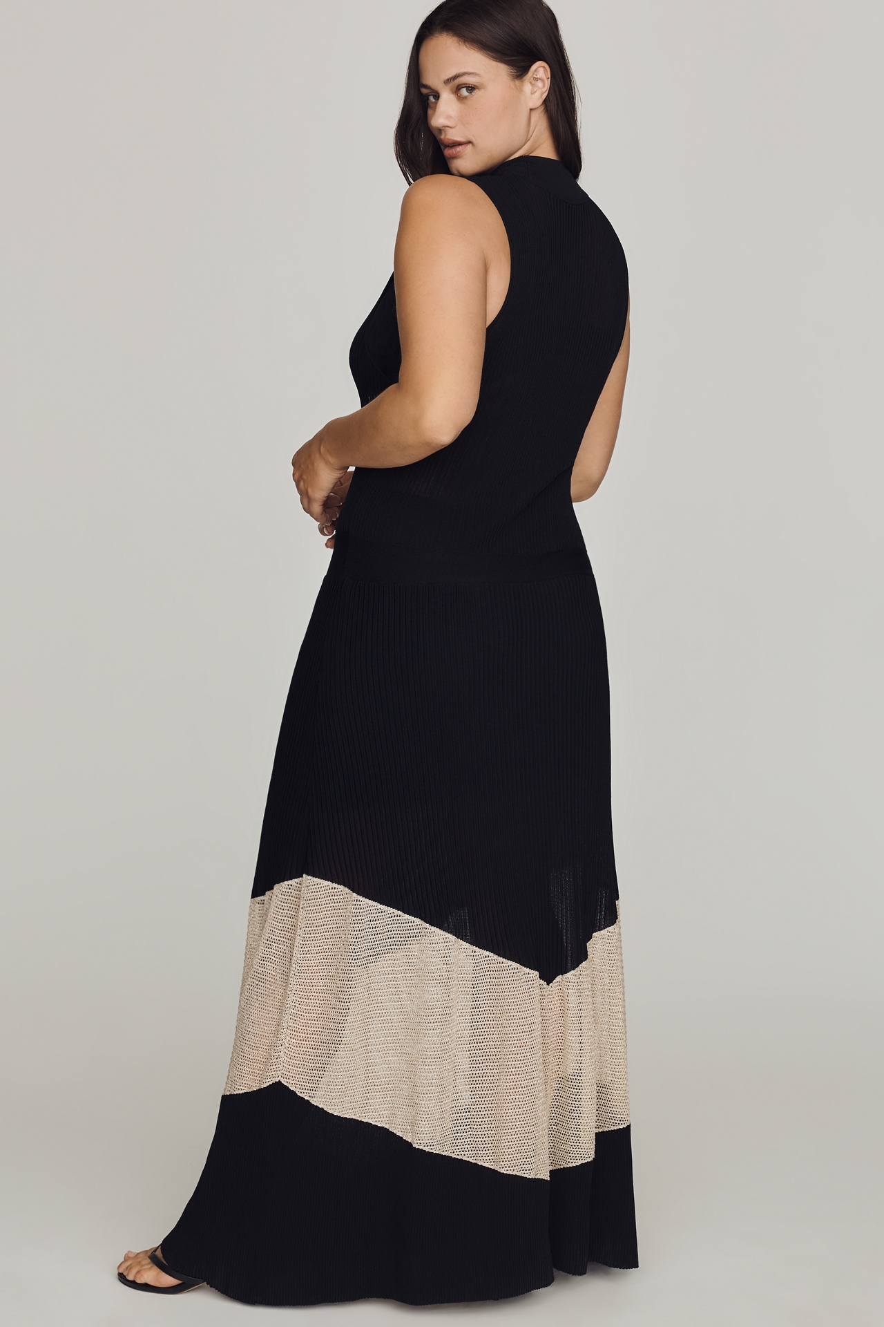 By Anthropologie Sheer Panel Midi Dress