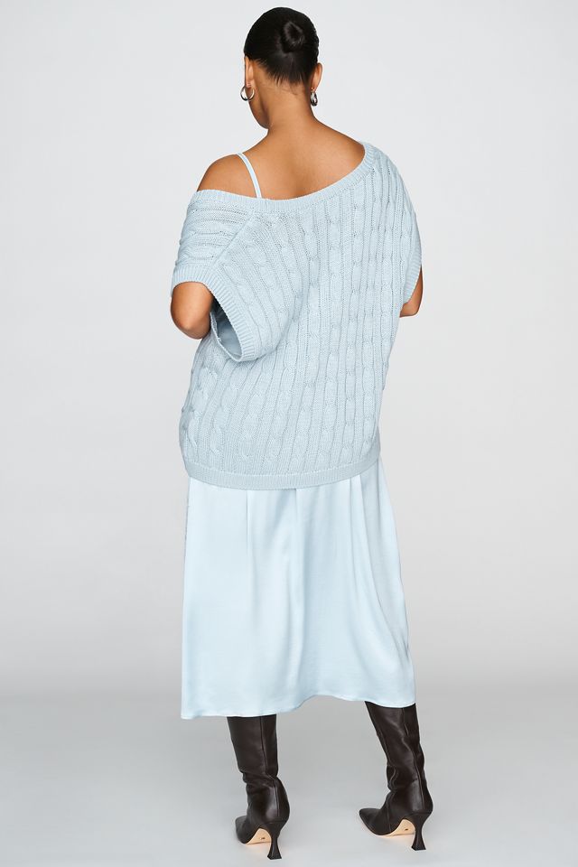 By Anthropologie Gemini Twofer Cable-Knit Midi Dress #7