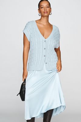 By Anthropologie Gemini Twofer Cable-Knit Midi Dress
