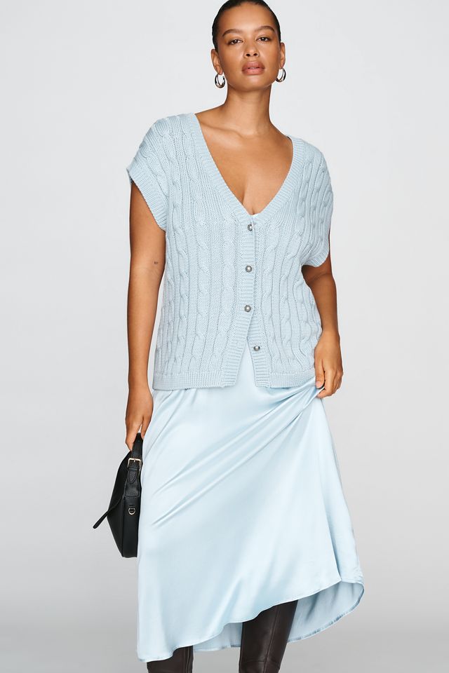 By Anthropologie Gemini Twofer Cable-Knit Midi Dress #4