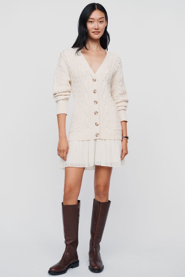 By Anthropologie Delphine Twofer Cardigan Mini Dress #3