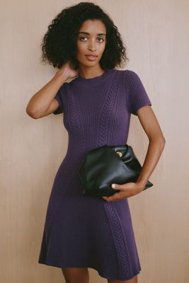 By Anthropologie Cable Knit Sweater Mini Dress