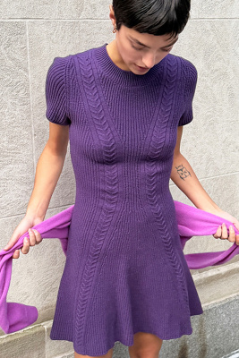 By Anthropologie Cable Knit Sweater Mini Dress