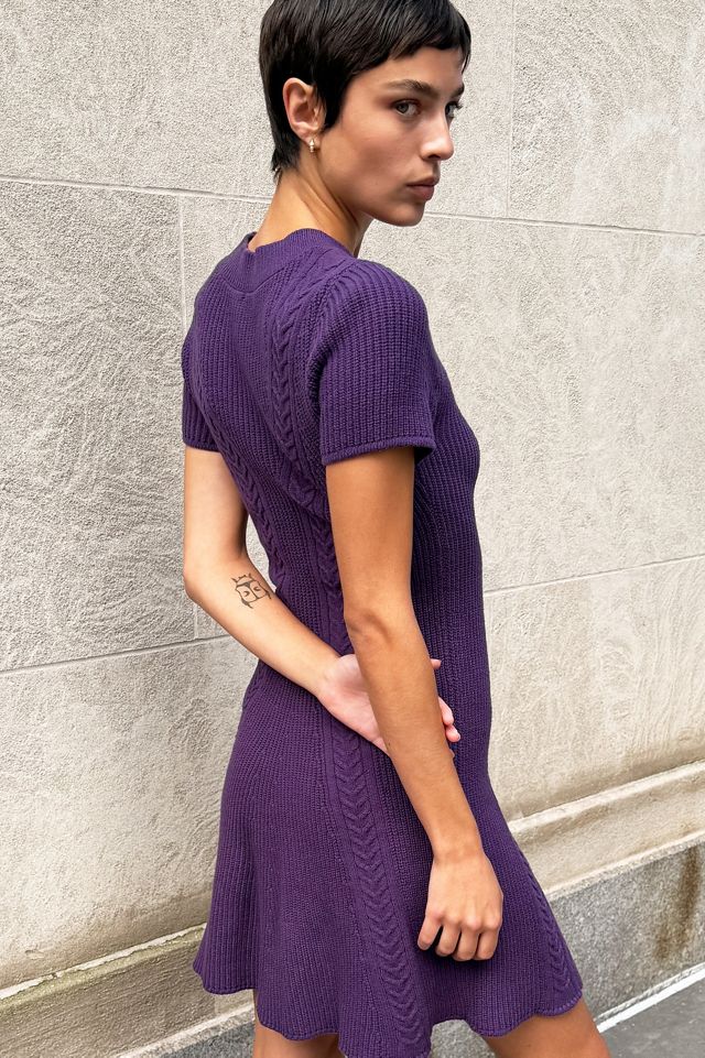 By Anthropologie Cable Knit Sweater Mini Dress #3