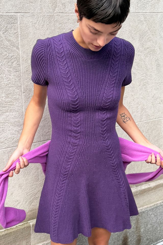 By Anthropologie Cable Knit Sweater Mini Dress #1