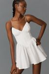Good American Sleeveless V-Neck Poplin Babydoll Mini Dress