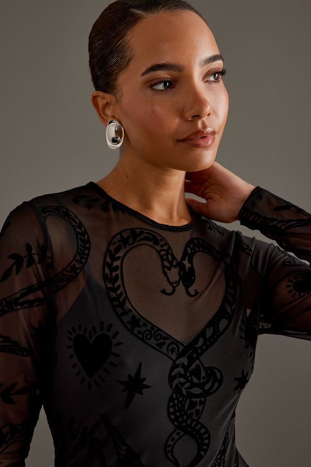 Never Fully Dressed Black Swallow Romance Soho Midi Dress