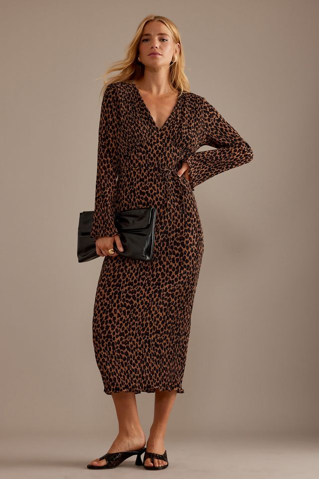 Vestido Midi Celeste Leopardo Never Fully Dressed #4