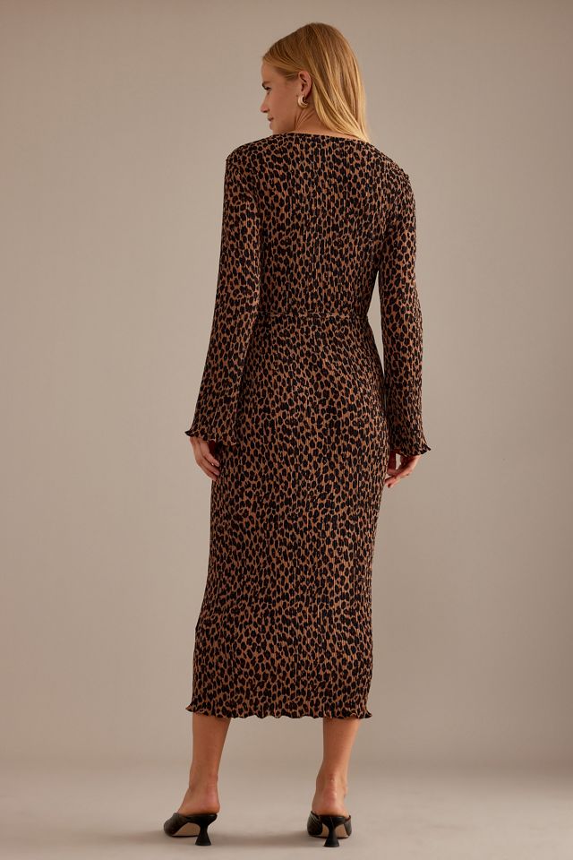 Vestido Midi Celeste Leopardo Never Fully Dressed #1