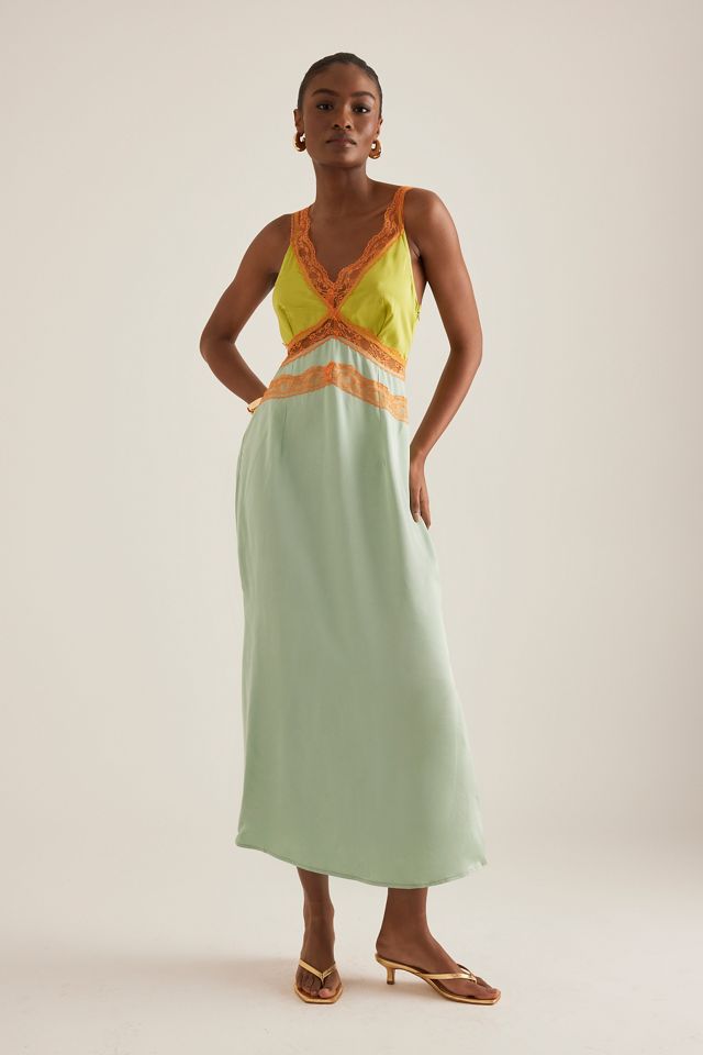 Never Fully Dressed Gianna Lace-Trim Satin Slip Dress #3