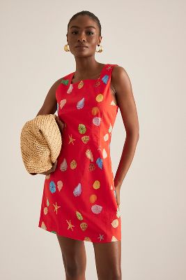 Ioana Printed Mini Dress en Red taille: Uk 8 chez Anthropologie - Never Fully Dressed - Modalova