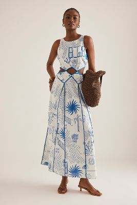 Robe Longue Palma Esme en Beige taille: Uk 14 chez Anthropologie - Never Fully Dressed - Modalova
