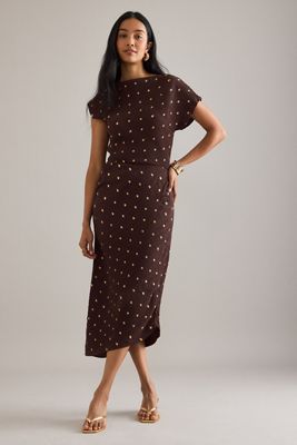Robe midi en jacquard doré Desiree Never Fully Dressed