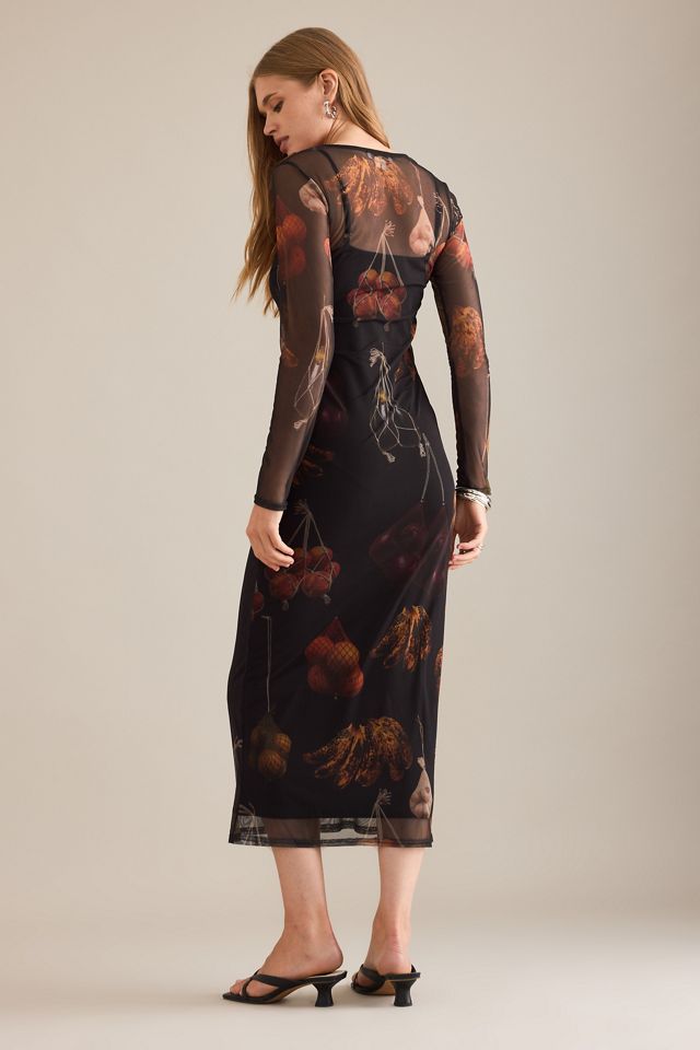 Never Fully Dressed Fruit Mesh Midi Dress #1