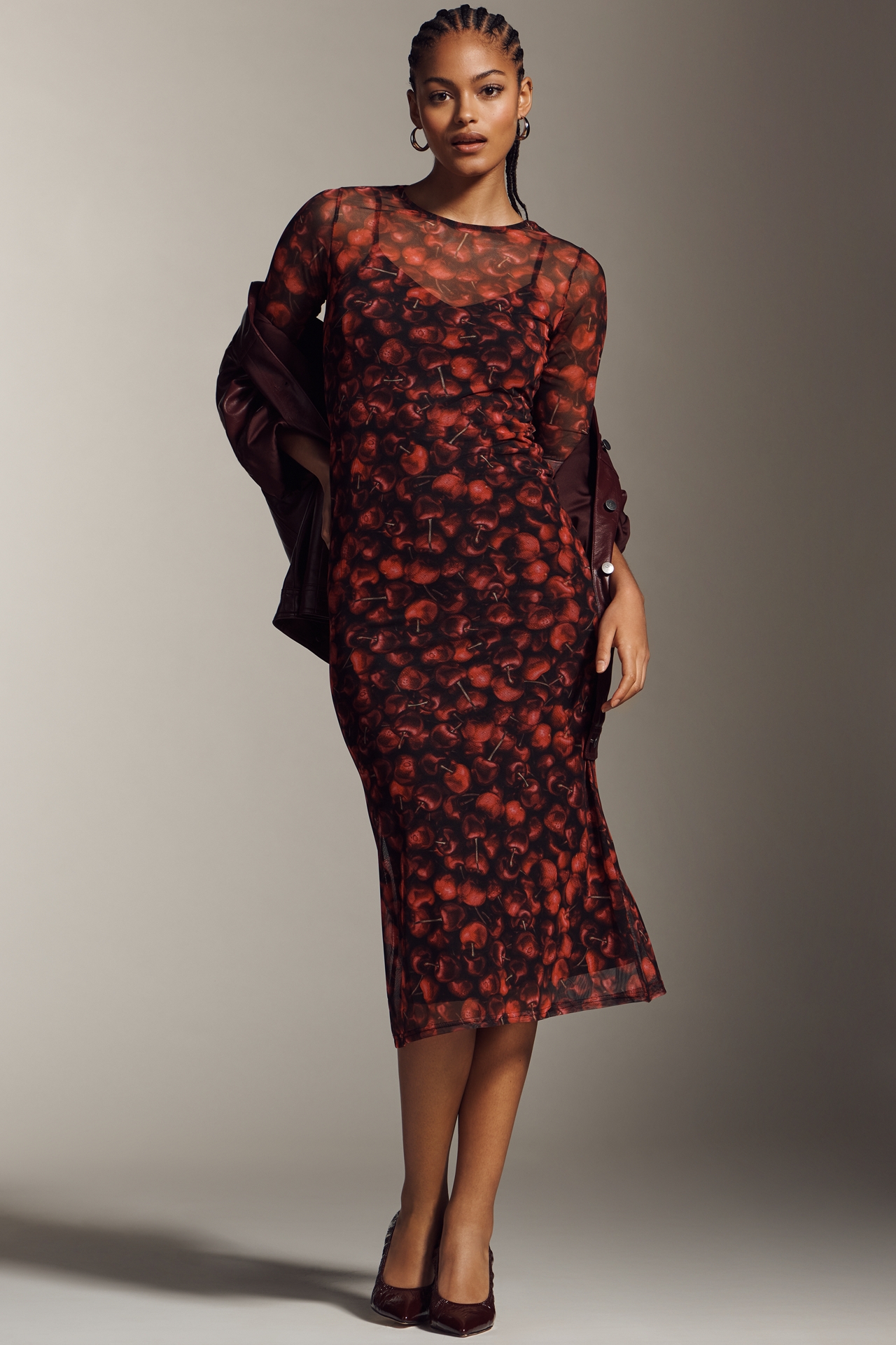 Never Fully Dressed Cherry Mesh Maxi Dress