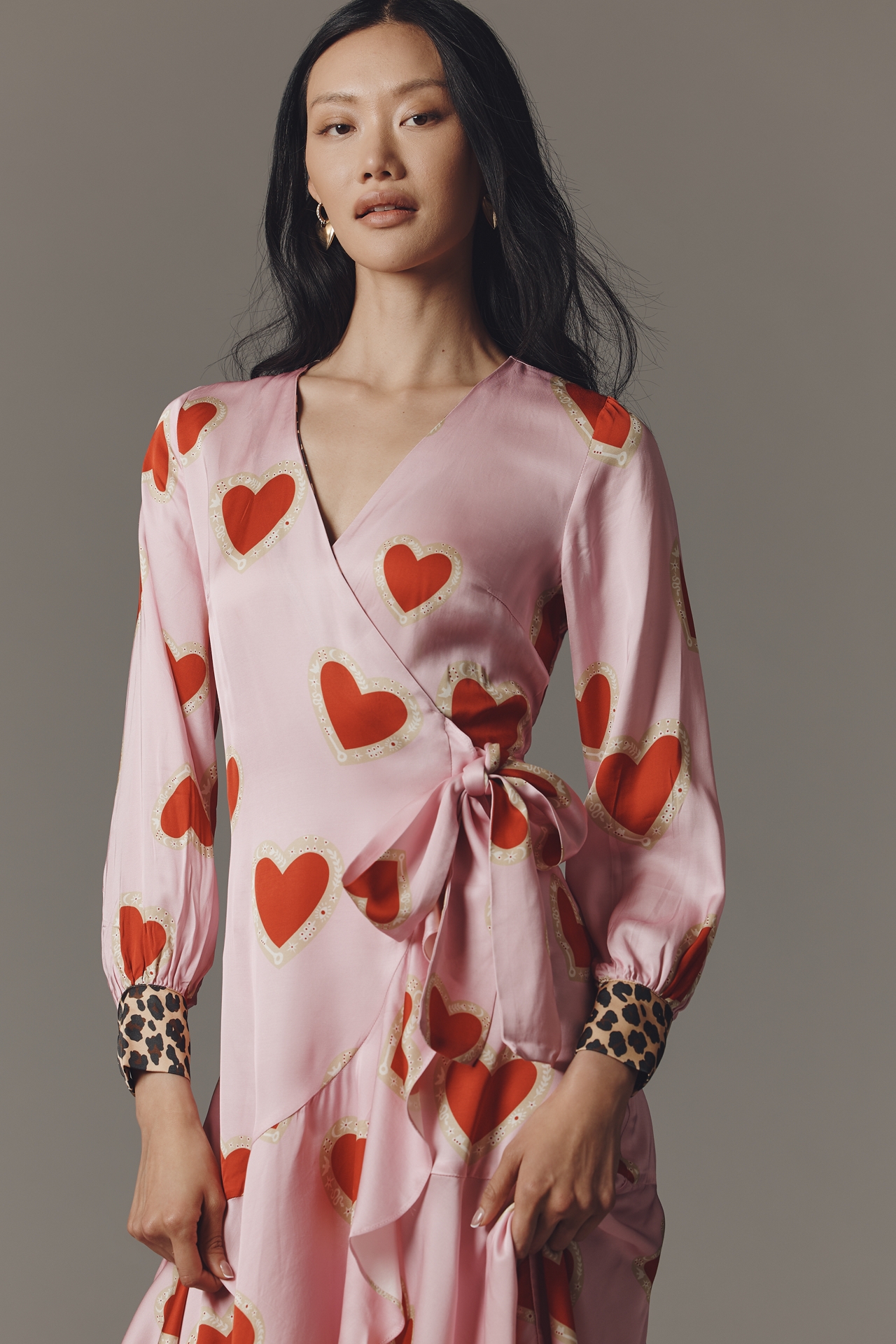 Never Fully Dressed Mesh Heart Wrap Maxi Dress