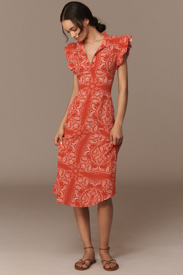 Never Fully Dressed Bandana Puff-Sleeve Maxi Dress