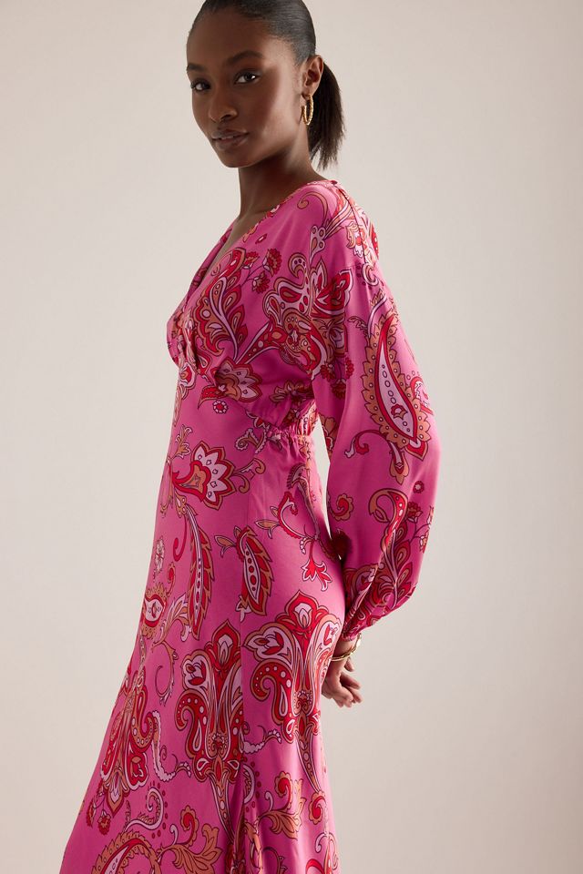 Never Fully Dressed Abito Midi Emma con Scollo a V Stampa Paisley #3