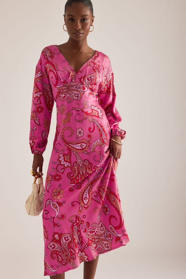 Never Fully Dressed Abito Midi Emma con Scollo a V Stampa Paisley #4