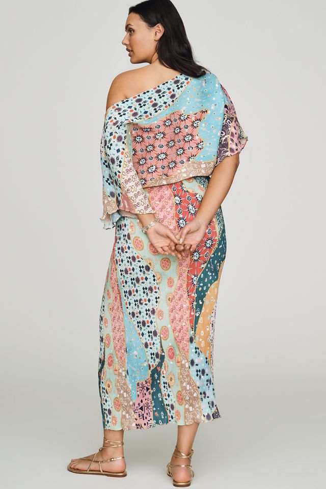 english factory off-the-shoulder textured midi dress English Factory