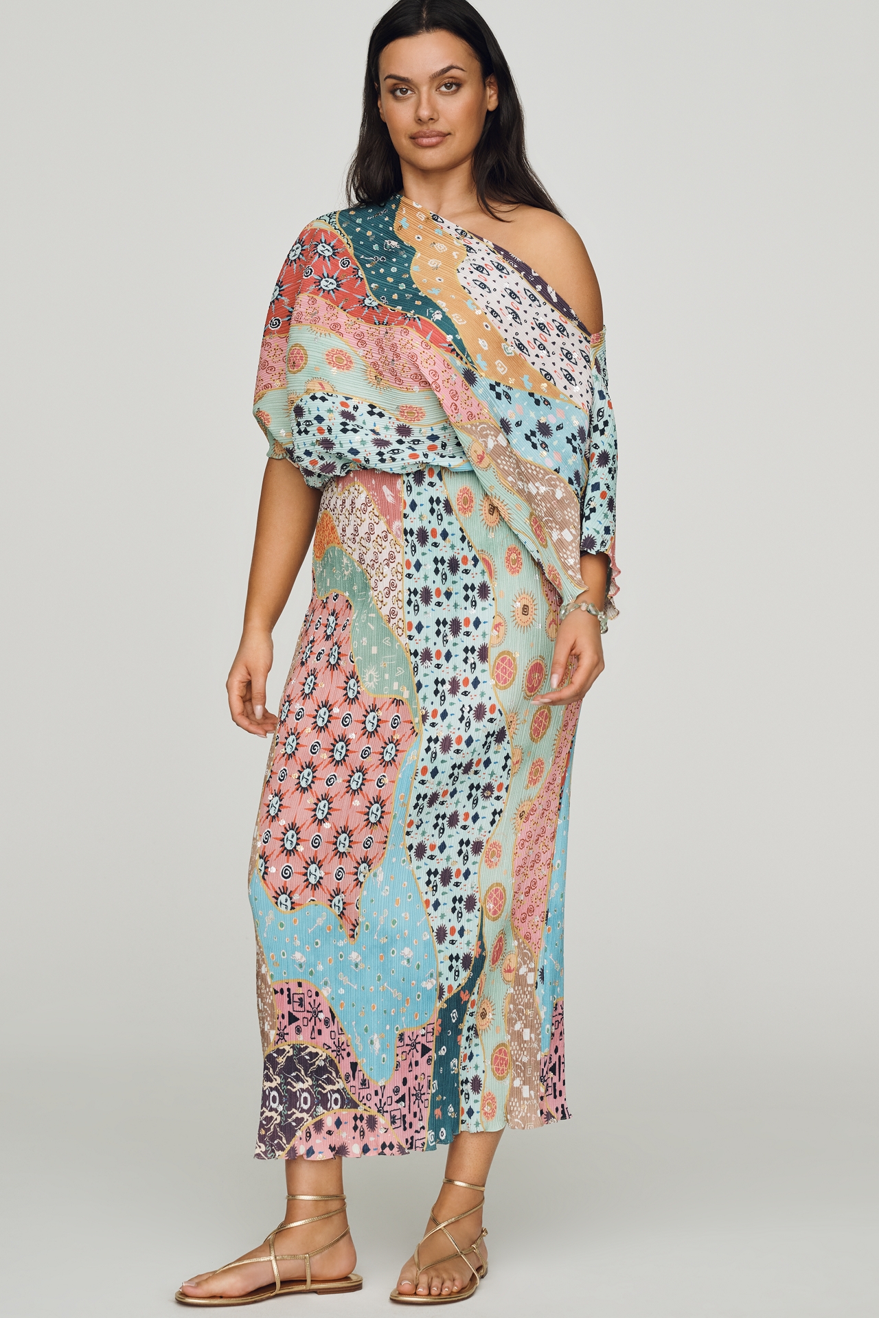 Never Fully Dressed Tilly Short-Sleeve Off-Shoulder Maxi Dress