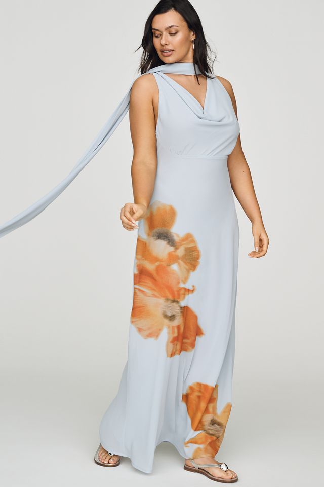 knee length dresses for ladies ALÉMAIS Surrealist Summer Scarf Midi Dress size 14 main image 0
