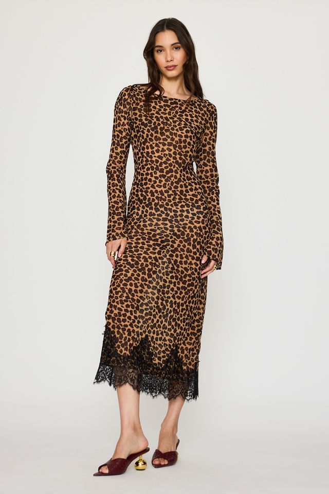 Never Fully Dressed Vestido Maxi Lucia con Estampado de Leopardo #1