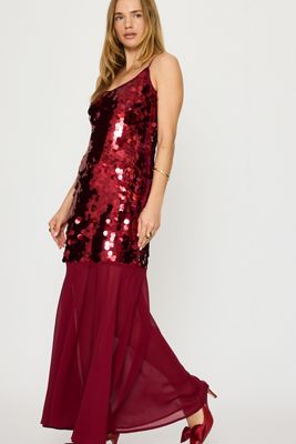 Never Fully Dressed Sleeveless Sequin Maxi Dress