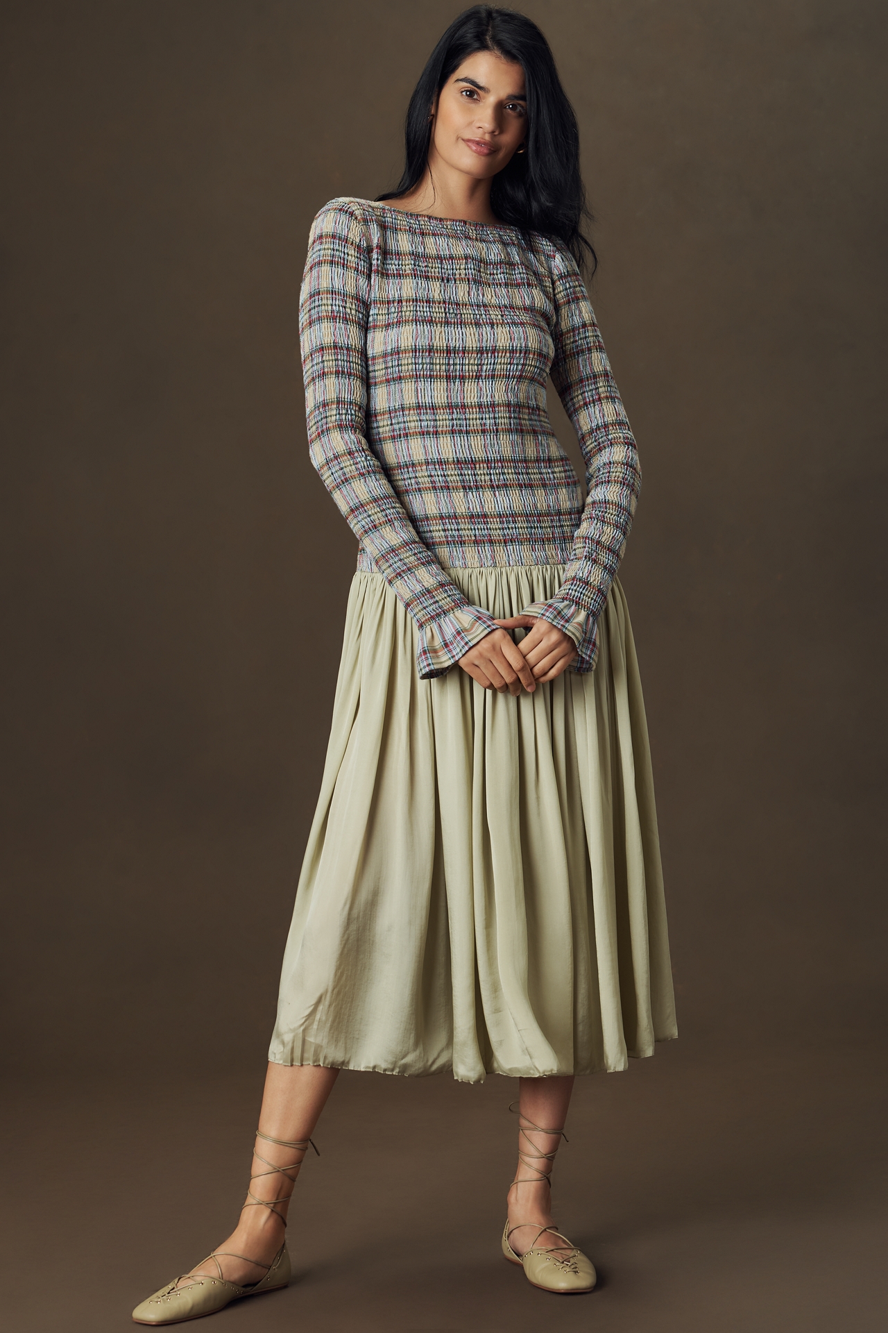 OhSevenDays McKenzie Long-Sleeve Midi Dress