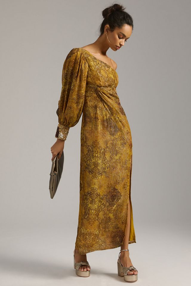 Nirmooha One-Shoulder Shine Dress | Anthropologie