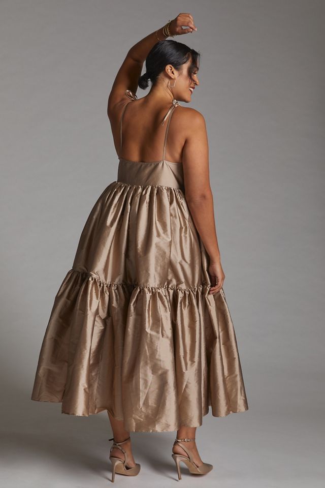 Tiered V-Neck Maxi Dress #6