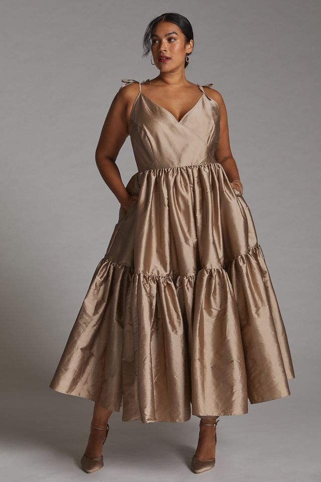 Tiered V-Neck Maxi Dress #4