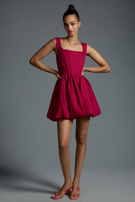 Aureta Studio X Anthropologie Corset Bubble Dress In Purple