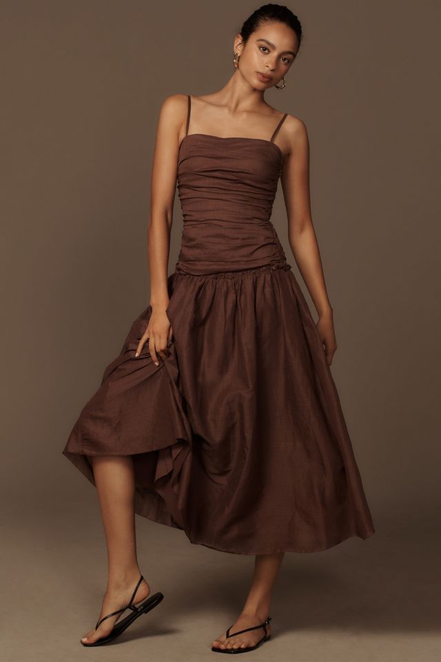 La Maise Studio Gathered Drop-Waist Maxi Dress #3