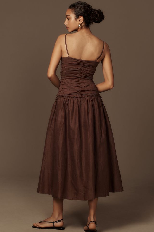 La Maise Studio Gathered Drop-Waist Maxi Dress #1