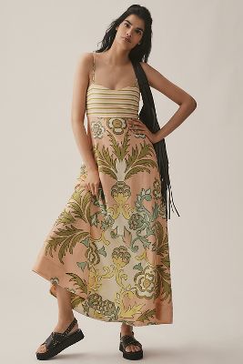 Lucia Linen Maxi Dress en Orange taille: S chez Anthropologie - La Maise Studio - Modalova
