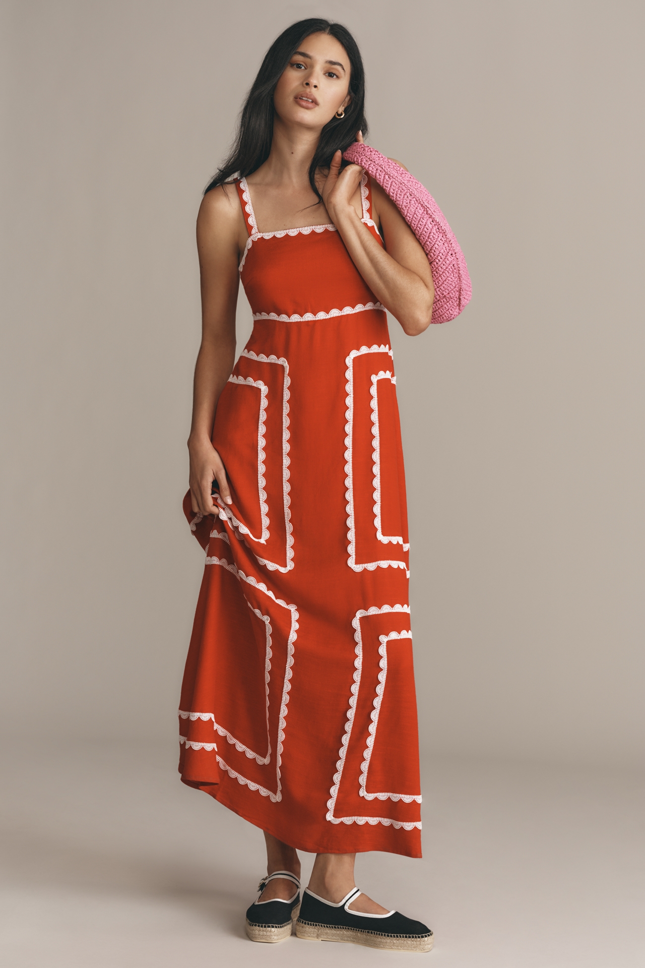 La Maise Studio Amelia Square Neck Maxi Dress
